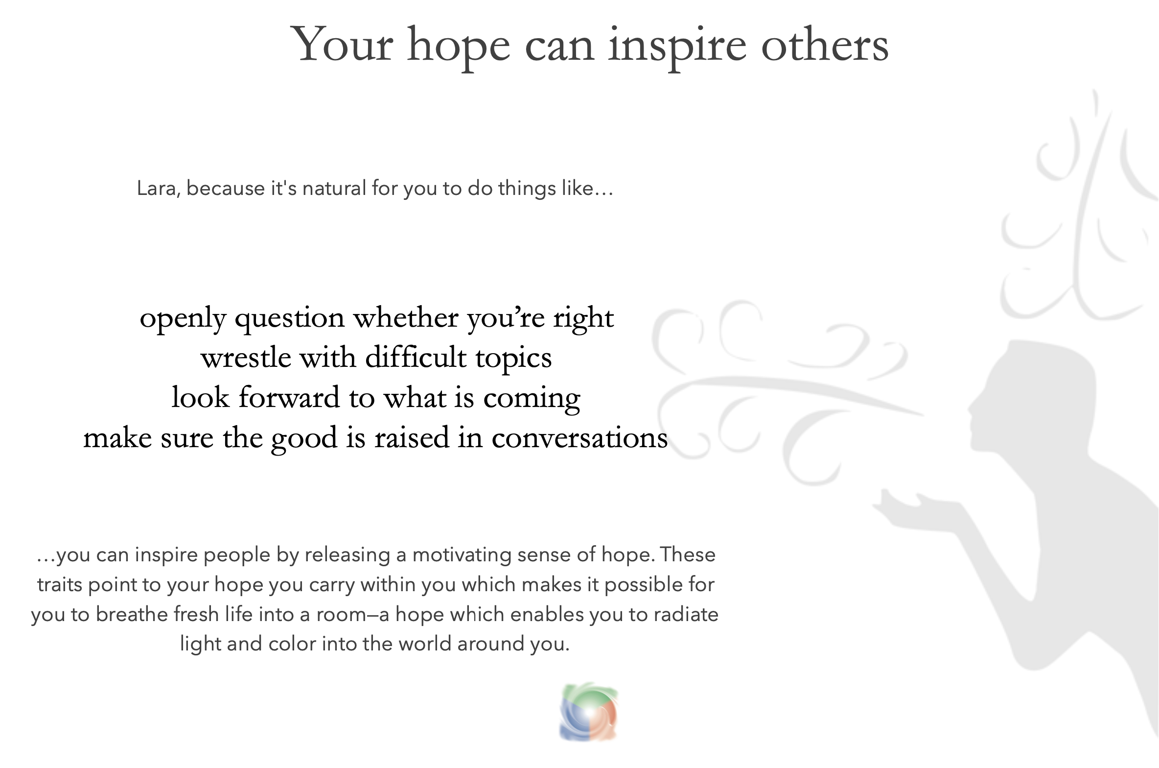 Sample of Inspiration Strength Page